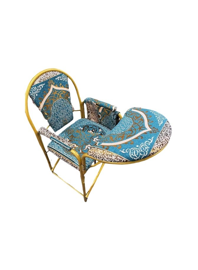 REBENUO A prayer chair suitable for the elderly Comfortable to sit and recite the Holy Quran for long periods Foldable lightweight and easy to carry Suitable size and elegant shape Blue color - Image 1