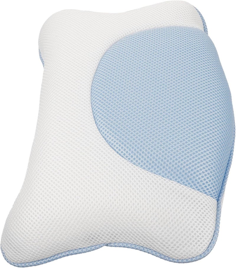 Bathtub Pillow with 3D Mesh Breathable Cover, Spa Bath Neck and Head Rest Pillow with 4 Suction Cups, Non-Slip Washable Tub Cushion for Bathroom Relaxation - Image 1
