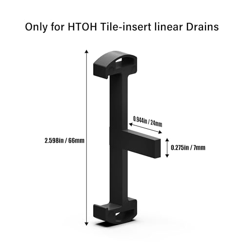 HTOH Plastic Clip for Linear Drain, Tile Tray Supporter, Black Plastic Drain Clips for HTOH Tile-Insert Shower Drain,6 PCS - Image 2