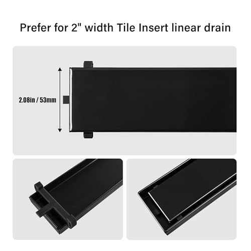 HTOH Plastic Clip for Linear Drain, Tile Tray Supporter, Black Plastic Drain Clips for HTOH Tile-Insert Shower Drain,6 PCS - Image 3