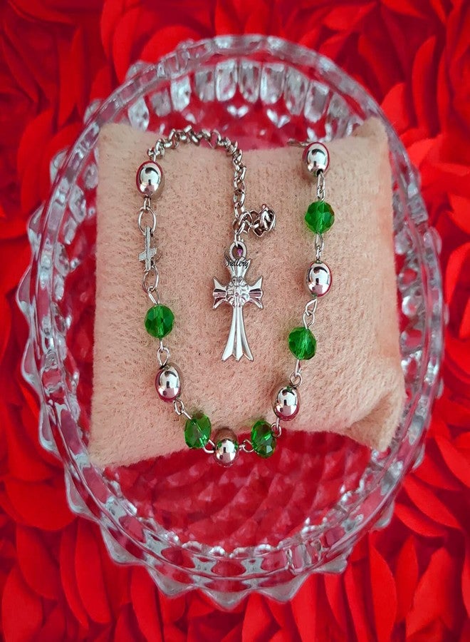 Sullery Religious Catholic Jewelry 6mm Bead Jesus Stainless Steel Rosary Bead Bracelet Holy Cross Christian Jewellery for Men and Women - Image 3