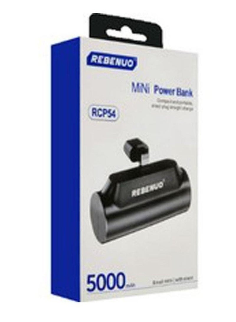 Rebenuo Mini Power Bank 5000mAh || Ultra-Compact Direct Plug Portable Charger with Fast Charging – High-Speed Output, Type-C & Lightning Compatible || Lightweight Travel Power Bank for iPhone, Android, Tablets | Earbuds, and More - Image 1
