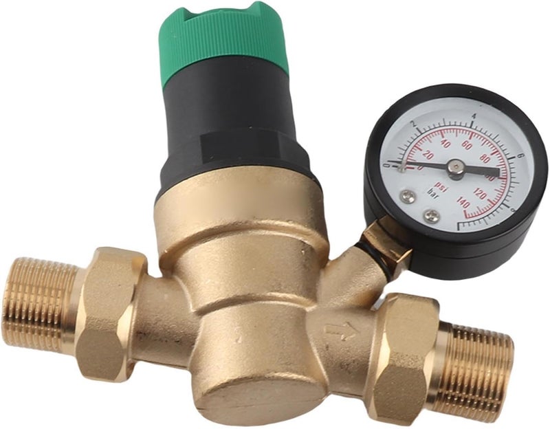 Brass Water Pressure Regulator, Adjustable RV Water Pressure Reducing Valve, Accurate Dial Regulator, Ideal for Residential Commercial Systems 1-6 Bar 20 Bar (3/4 inch (DN20)) - Image 3