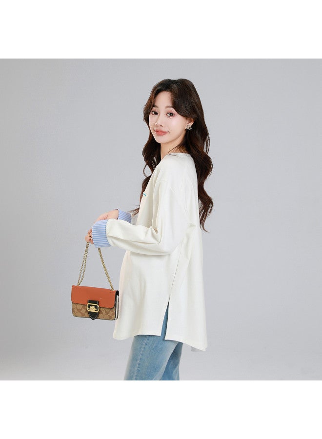 Bornbay Maternity Wear 2025 Spring New Arrival Loose Fit Maternity Top Plus Size Long Sleeve T-shirt For Pregnant Women - Image 4