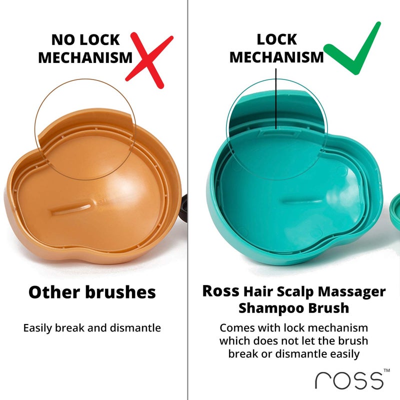 ROSS Hair Scalp Massager Shampoo Brush with Soft Silicone Bristles for Manual Head Massager, Green - Image 5