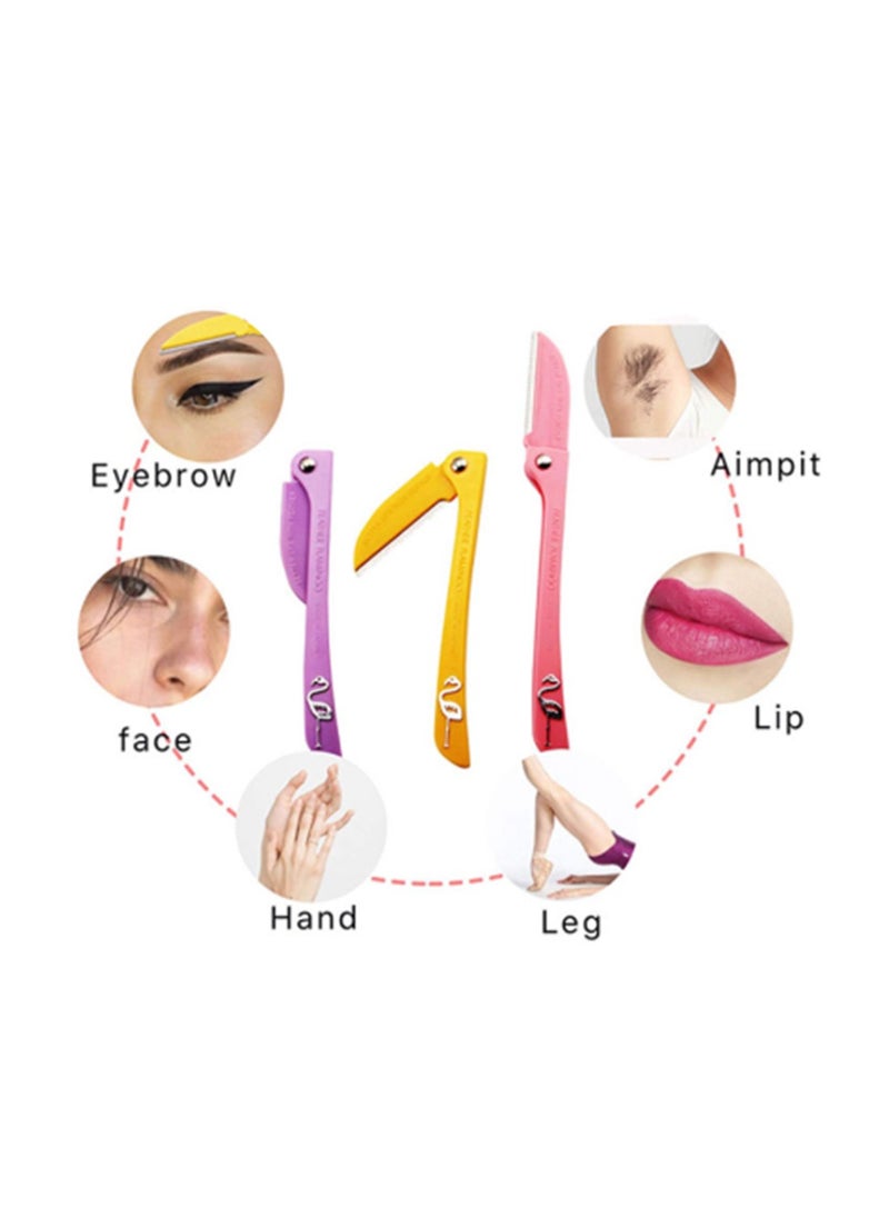 Feather-Flamingo - Pack of 6 Multicolor Facial Razor Blades - Image 1