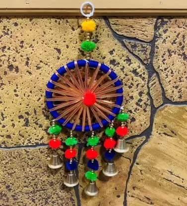 SHRIYAM CRAFTS Main Door Wall Hanging Handmade Round Latkan Rajasthani Traditional Decorative Main Door Latkan Toran Wall Pack of 4 - Image 4