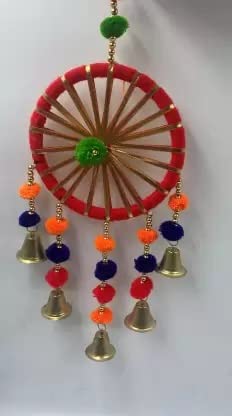 SHRIYAM CRAFTS Main Door Wall Hanging Handmade Round Latkan Rajasthani Traditional Decorative Main Door Latkan Toran Wall Pack of 4 - Image 5
