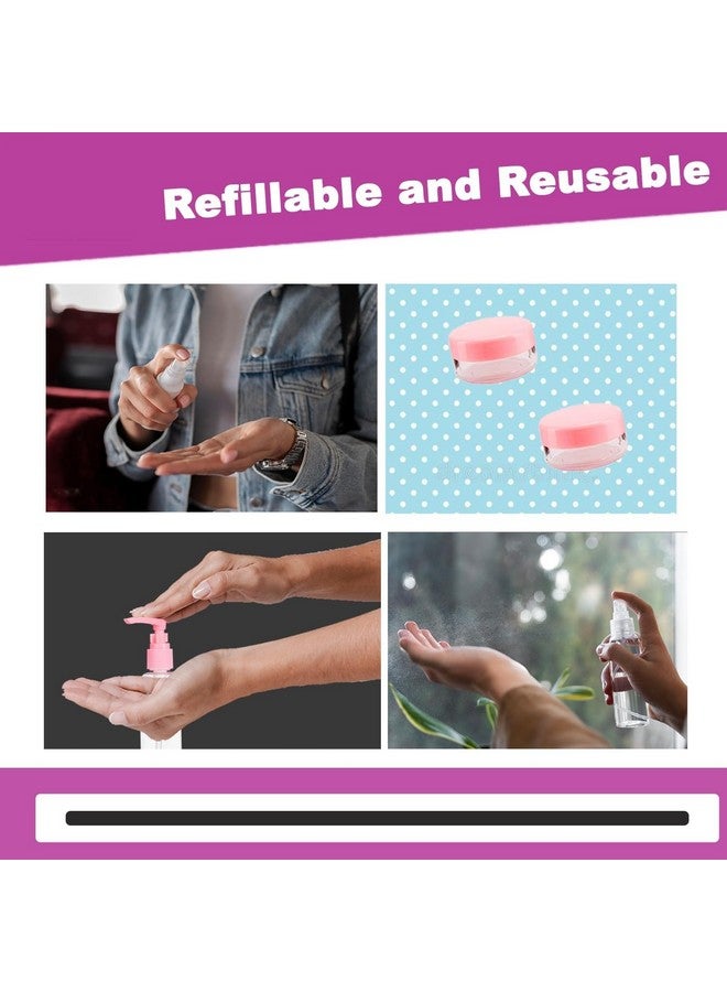 COOFANDY Travel Bottles Set, 7 Pcs Clear Plastic Refilling Containers Kit Empty Jars With Clear Toiletries Bag Leak-Proof For Cosmetics Shampoo Lotions Conditioner Liquid Creams - Image 3