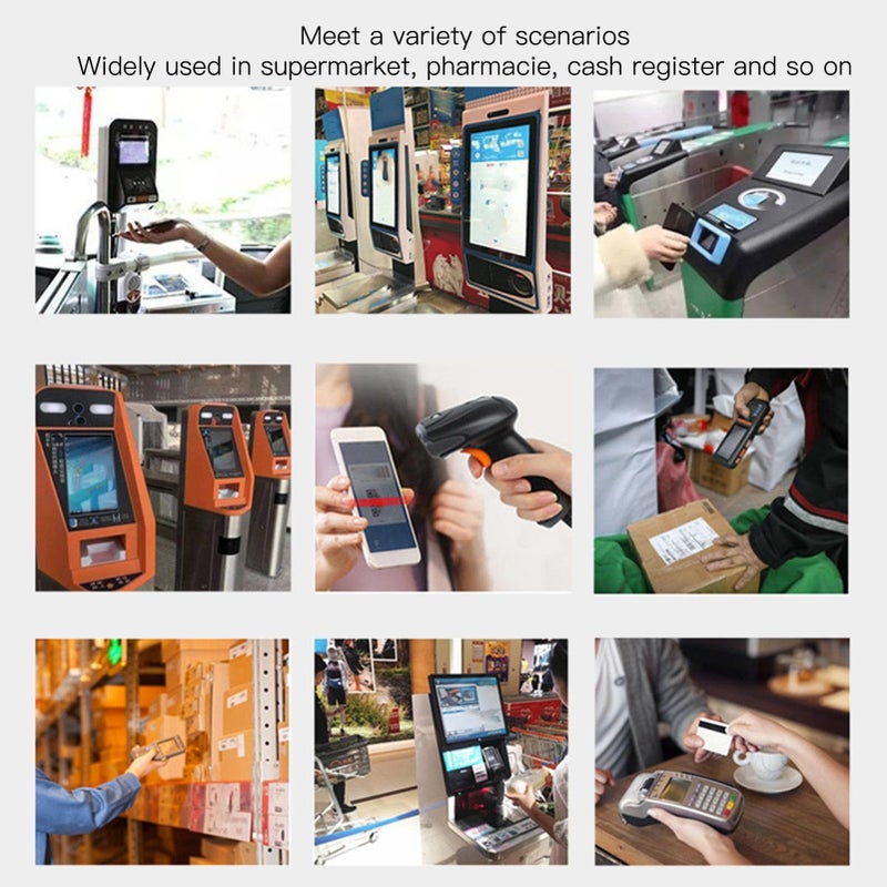 ماسح باركود QR 1D 2D لسطح المكتب USB متعدد الاتجاهات مع استشعار تلقائي للسوبر ماركت والصيدليات البيع بالتجزئة - Image 5