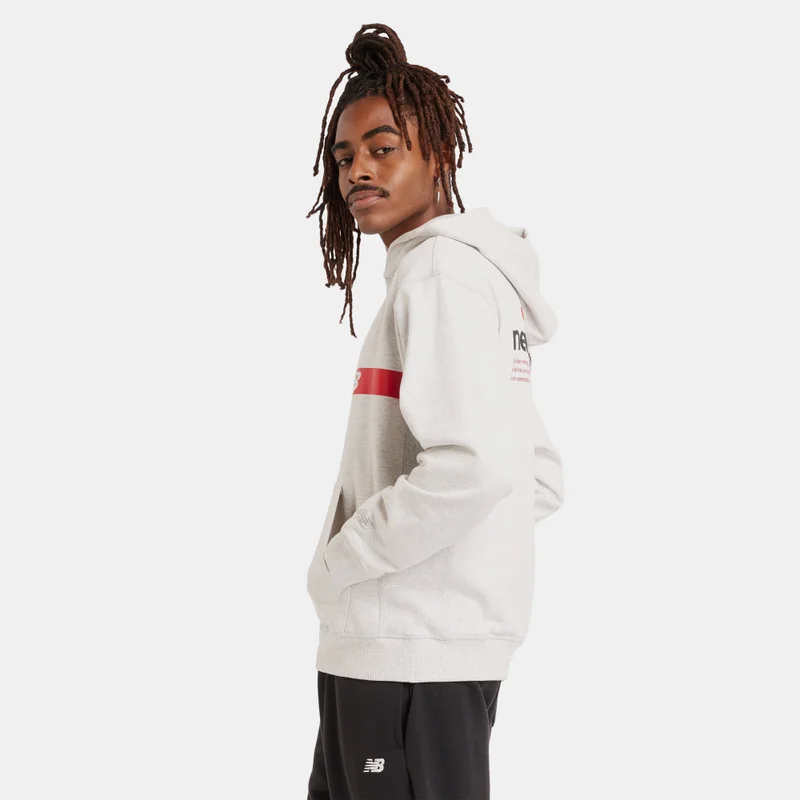 New Balance White Men's Athletics French Terry Player Hoodie for Men | Best Price UAE