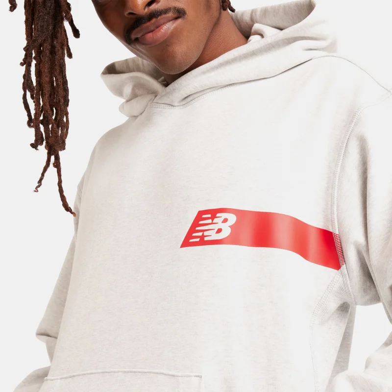 New Balance White Men's Athletics French Terry Player Hoodie for Men | Best Price UAE