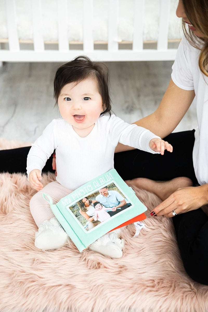 Pear Head Plush Photo Album, Baby Shower Registry Addition, Gender Neutral Baby Toy, 8.75x6.25x0.75 Inch - Image 4