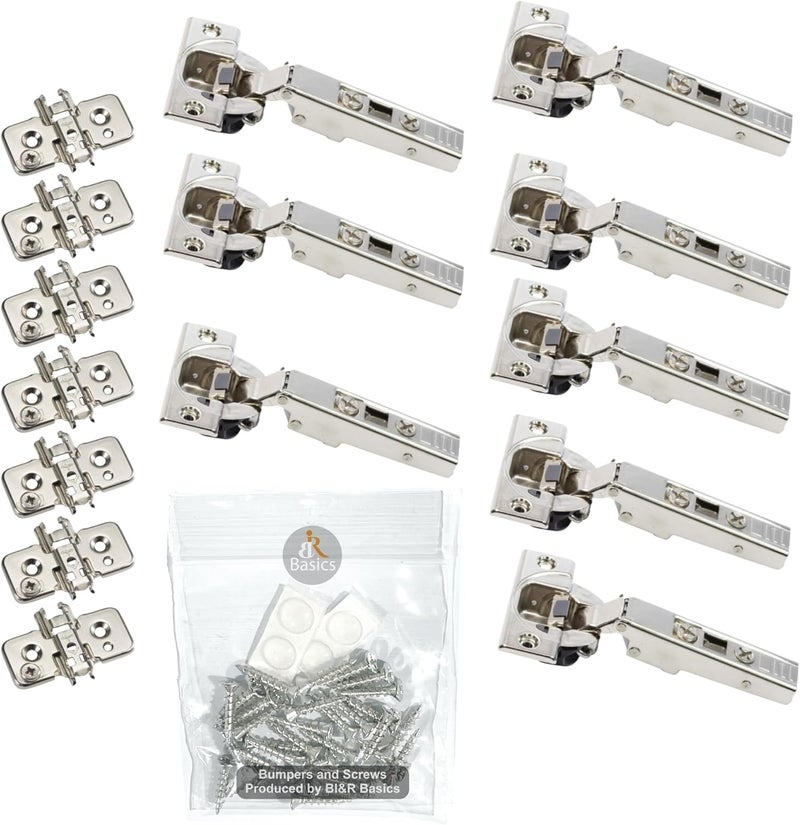 Blum 110 Degree Soft Close Hinges - Full Overlay Soft Close Frameless Application kit Pack of 8 - Image 1