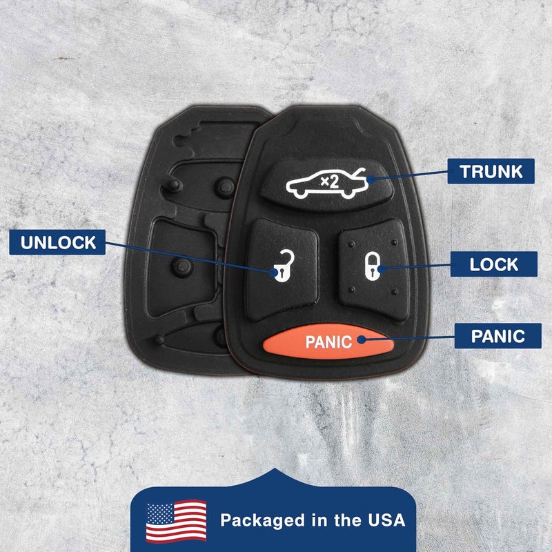 KeylessOption Replacement Keyless Entry Remote Ignition Key Rubber Button Pad Repair Fix (Pack of 2) - Image 5