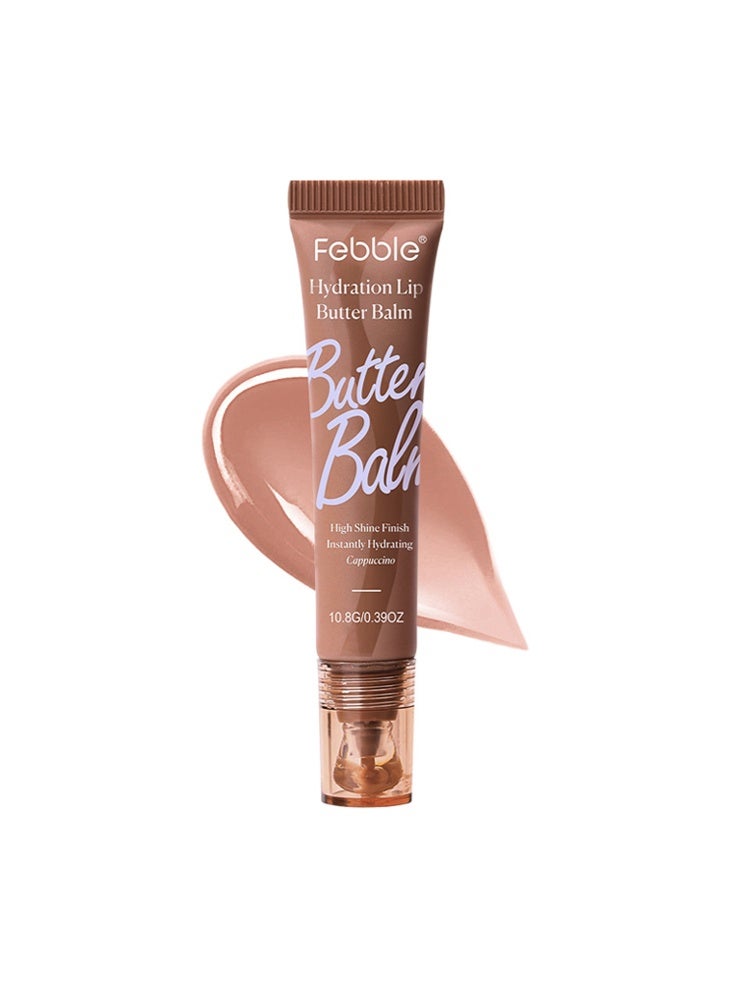 Febble Hydration Lip Butter Balm - Moisturizing Lip Balm Nourishing Lip Care Butter Instantly Locks in Moisture for Pillow-Soft Lips with Shea Butter, for Glowy, Dewy, Plumped Lips #09 Cappuccino - Image 1