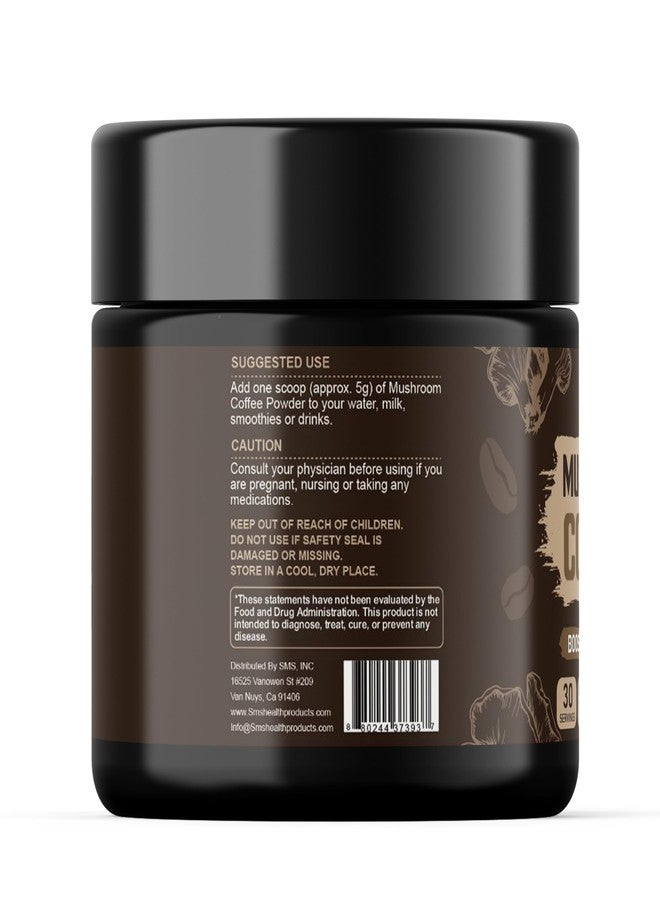 SMSHEALTHPRODUCTS.com Mushroom Coffee Powder 150g, 9 Mushroom Blend with Lion’s Mane, Reishi, Chaga, Cordyceps & More, Natural Energy & Focus - Vegan, Non-GMO, Gluten-Free - Colombian Coffee - Image 5