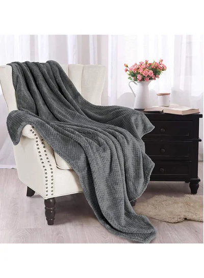 Donetella Soft Waffle Fleece Blanket King Size(200X240 CM) No Shed,No Pilling Plush Cozy Throw 300 GSM Lightweight Blanket For Bed, Couch , Chair , Sofa And Camping,Wenge