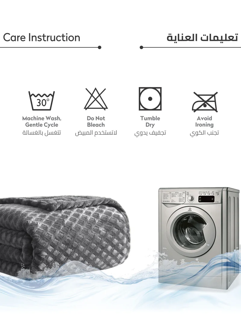 Donetella Soft Waffle Fleece Blanket King Size(200X240 CM) No Shed,No Pilling Plush Cozy Throw 300 GSM Lightweight Blanket For Bed, Couch , Chair , Sofa And Camping,Wenge