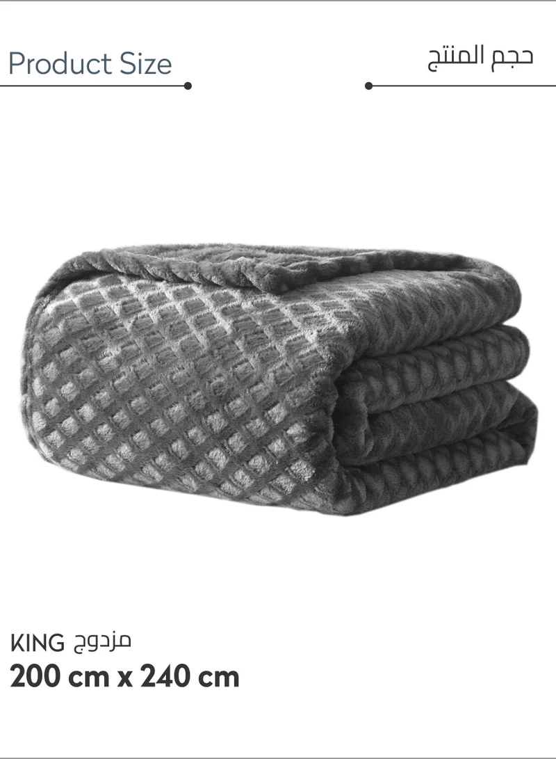 Donetella Soft Waffle Fleece Blanket King Size(200X240 CM) No Shed,No Pilling Plush Cozy Throw 300 GSM Lightweight Blanket For Bed, Couch , Chair , Sofa And Camping,Wenge