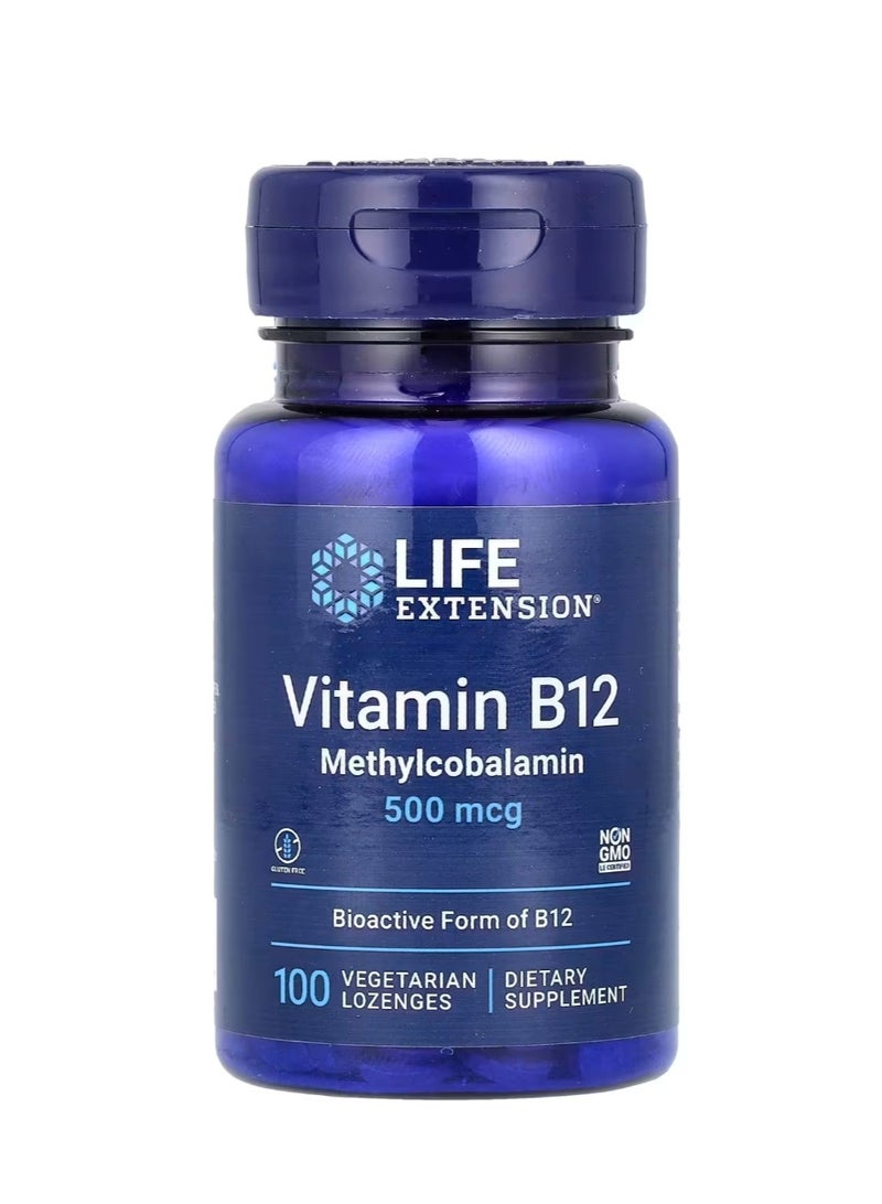 Life Extension Vitamin B12 Methylcobalamin 500 mcg 100 Vegetarian Lozenges - Image 1