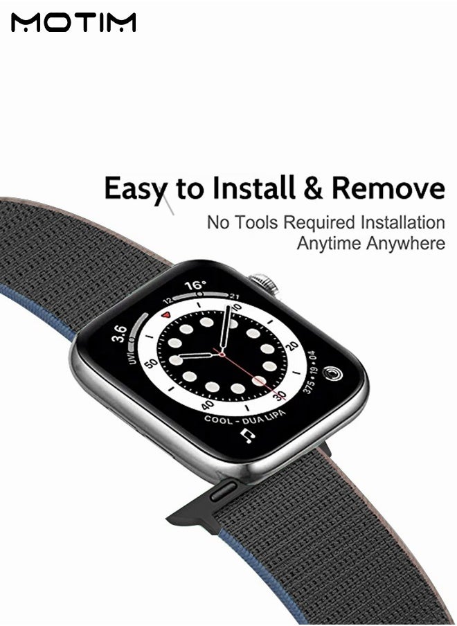 Motim - Apple Watch Braided Loop Band 49 mm 45 mm 44 mm 42 mm, Adjustable Nylon Sport Strap Replacement Band Women Men for iWatch Ultra/SE Series 10/9/8/7/6/5/4/3/2/1 - Image 1