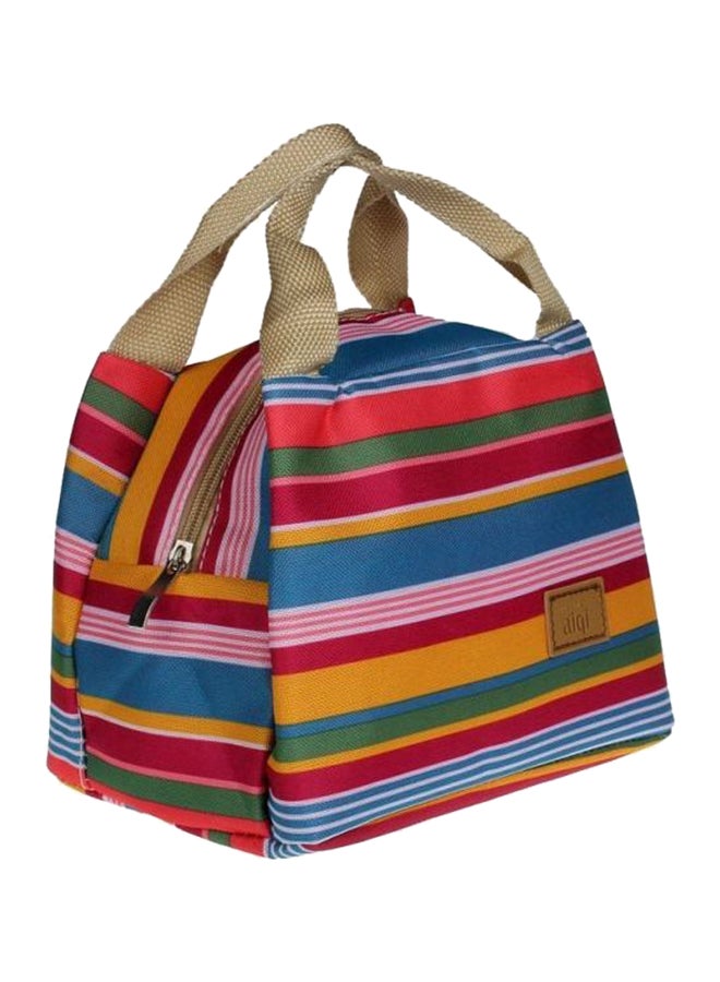 AiQi Stripe Thermal Insulated Lunch Bag Blue/Yellow/Red - Image 1