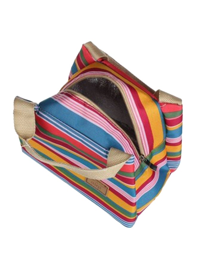 AiQi Stripe Thermal Insulated Lunch Bag Blue/Yellow/Red - Image 2