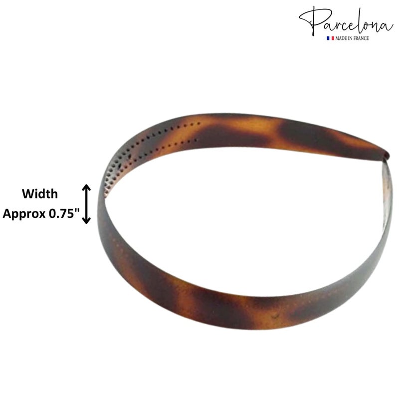Parcelona رباط رأس فرنسي عريض 3/4" من بارسيلونا، إكسسوارات شعر نسائية، صنع في فرنسا (بني صدفي، 3/4") - Image 4