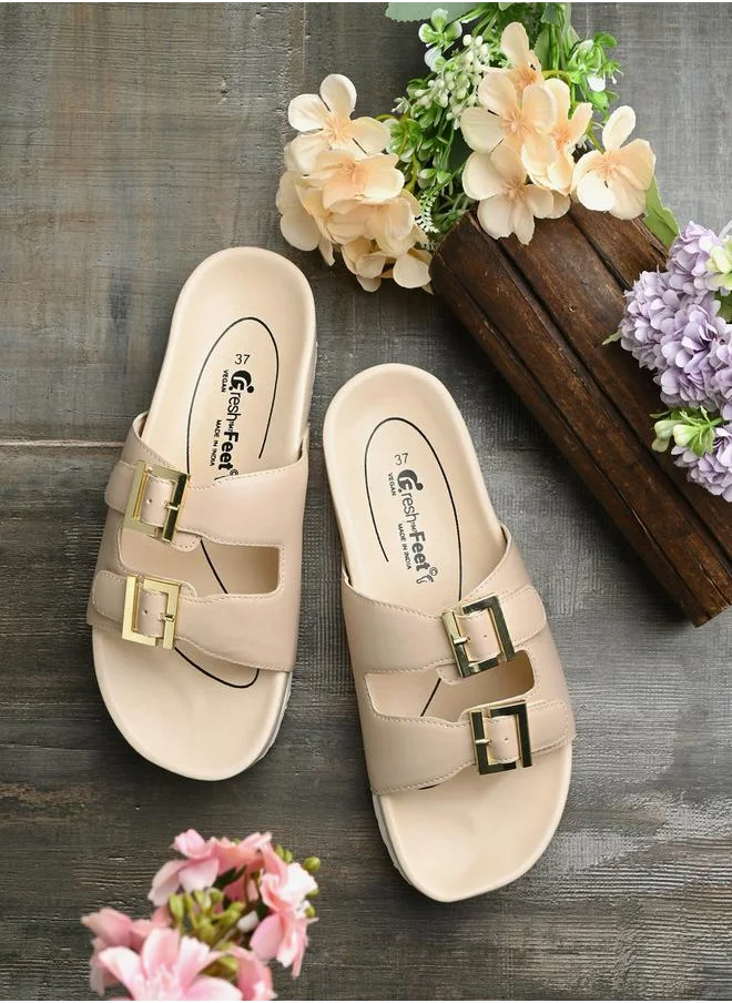 Fresh Feet Buckle Detail Michelle Orthopedic Sandals