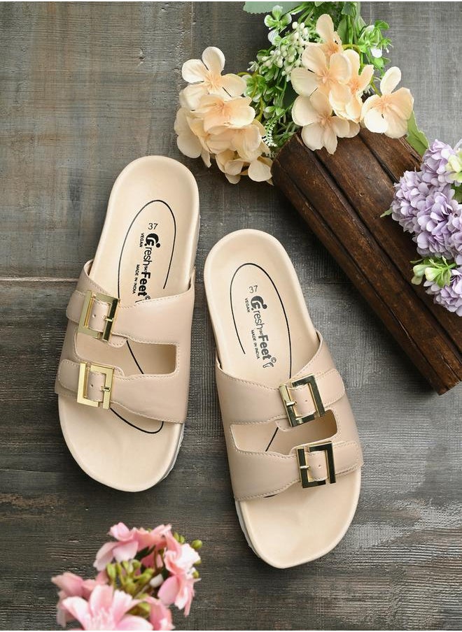 Fresh Feet Buckle Detail Michelle Orthopedic Sandals  - Image 1