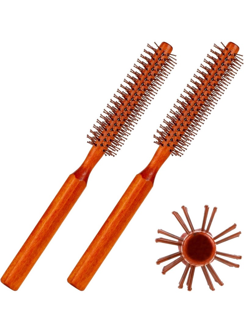 2 حزمة فرشاة الأسطوانة الصغيرة Quiff, فرشاة مستديرة صغيرة, أسطوانة الفرشاة المحمولة, كرلينغ بروش مع السفر كرلينغ بروش, مكافحة الساكنة كرلين لفة مشط لجميع أنواع الشعر - Image 1