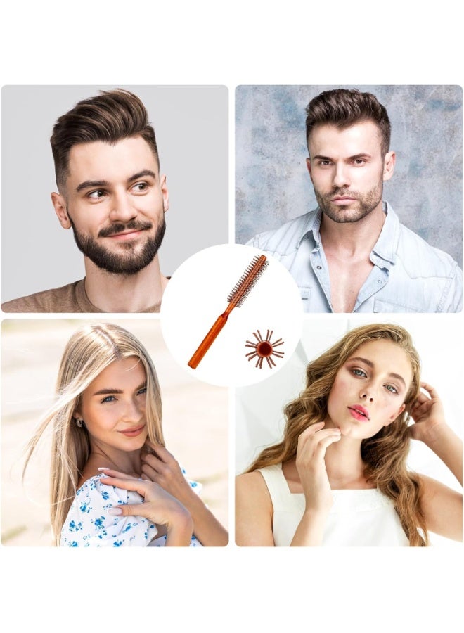 2 حزمة فرشاة الأسطوانة الصغيرة Quiff, فرشاة مستديرة صغيرة, أسطوانة الفرشاة المحمولة, كرلينغ بروش مع السفر كرلينغ بروش, مكافحة الساكنة كرلين لفة مشط لجميع أنواع الشعر - Image 4