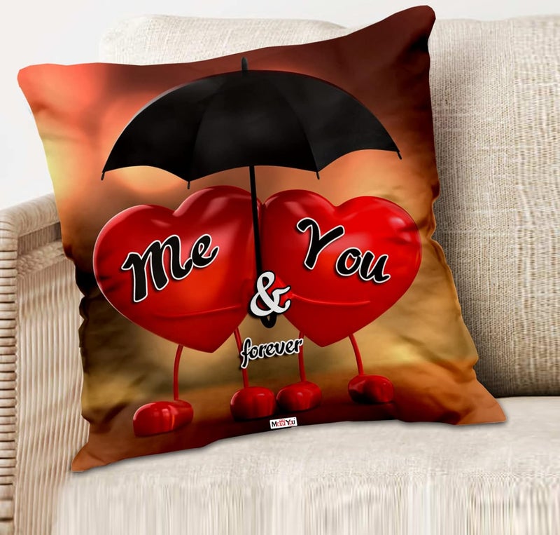 Me & You ME YOU Beautiful Romantic Gift for CoupleValentines Day Gift for WifeGirlfriendBirthday Gifts for LoverRose Day Promise Day GiftAnniversary Birthday GiftPrinted Mug Cushion - Image 2