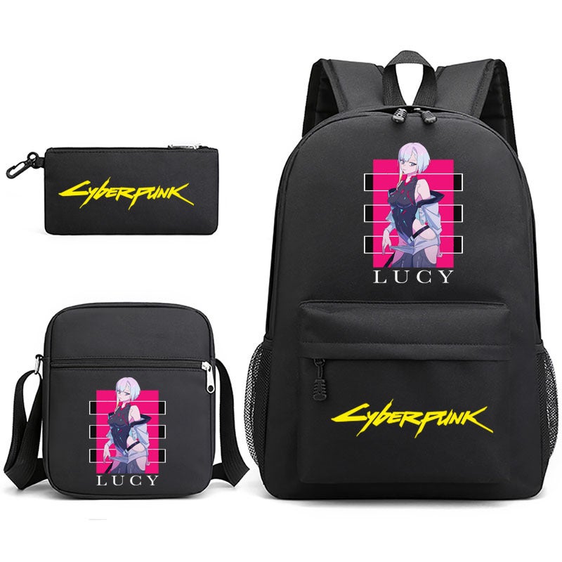 Game Cyberpunk 2077 Printed Schoolbag 3-Piece Pencil Case + Shoulder Bag + Backpack - Image 4