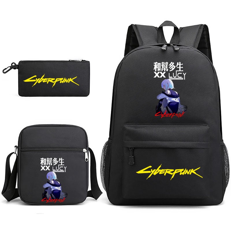 Game Cyberpunk 2077 Printed Schoolbag 3-Piece Pencil Case + Shoulder Bag + Backpack - Image 2