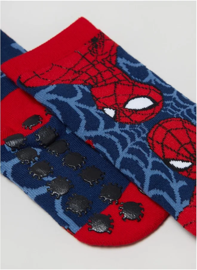 او في اس Slipper socks with Spider-Man design