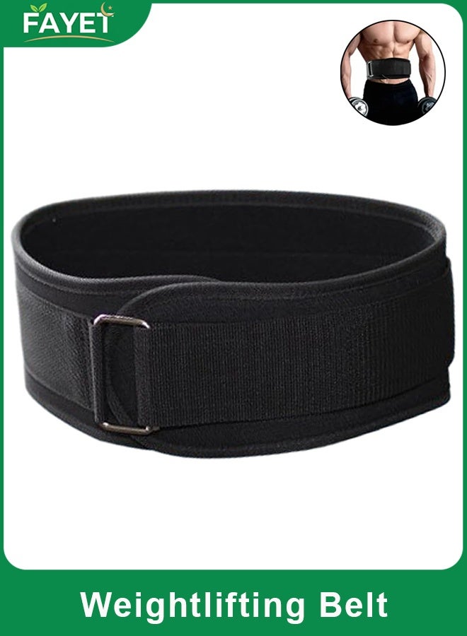 FAYET Adjustable Lightweight Self-Locking Weightlifting Belt, Breathable EVA Nylon Back Support for Powerlifting and Gym Training - Image 1