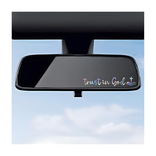 DXNQ Trust in God Rearview Mirror Decals Automotive Vinyl Rear View Mirror Decorative Stickers Waterproof Trust in God Stickers for Car Truck Laptop Car Accessories 2PCSColorfulStyle 2 - Image 1