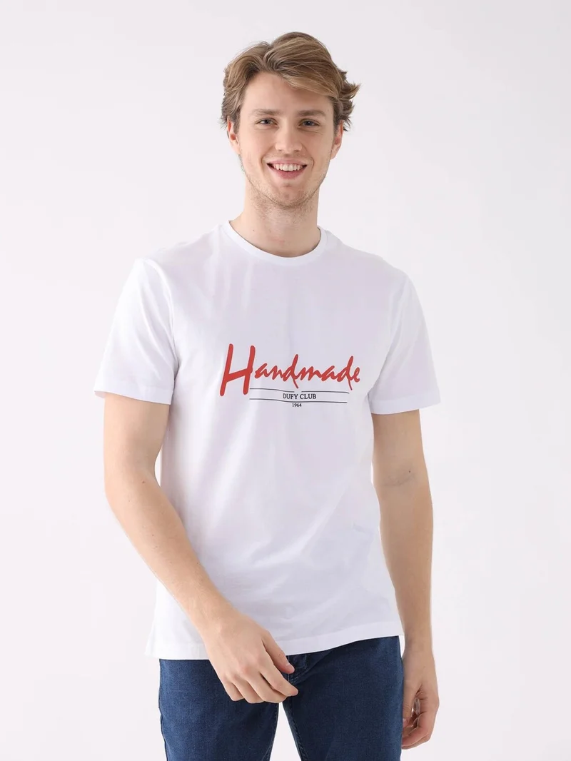 White Men's Regular Fit O-Neck Tshirt