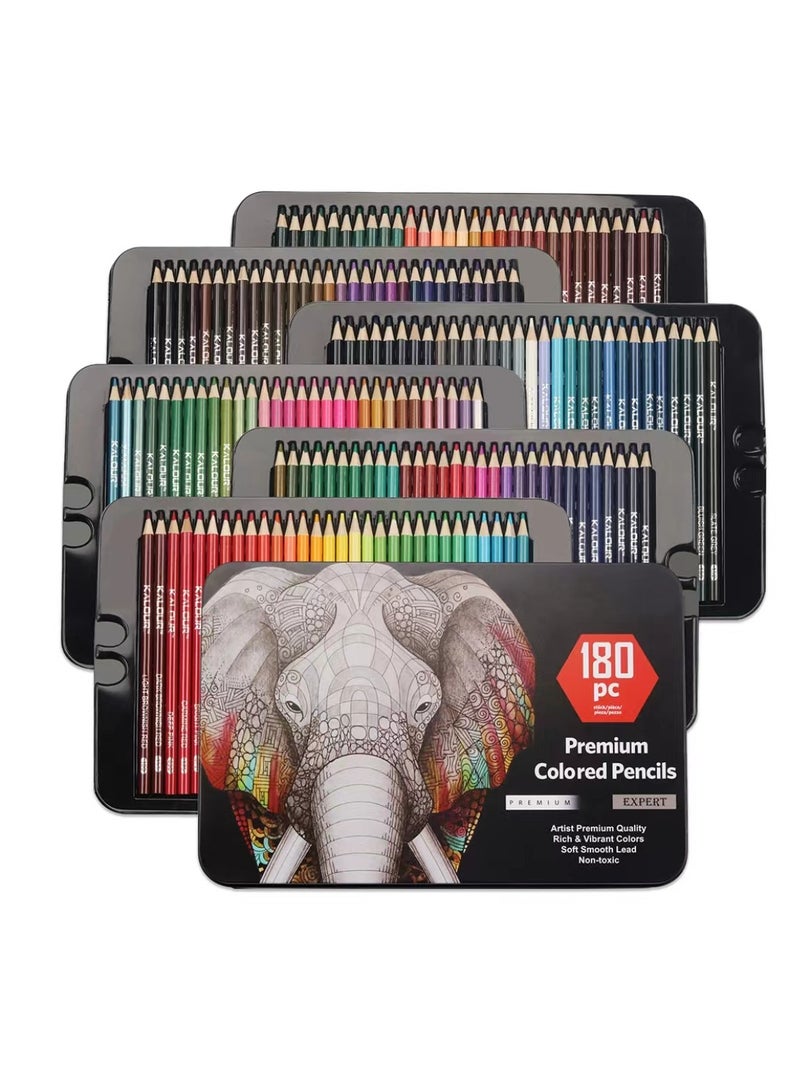 مجموعة أقلام رصاص ملونة مكونة من 180 لونًا لكتب التلوين للبالغين، أقلام رسم فنية مرقمة احترافية للفنانين والأطفال والكبار، رسم وتلوين - Image 2