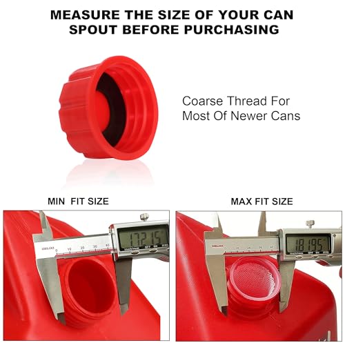 Niwicka Niwikca Gas Can Cap Replacement, Universal Fit Gas Can Spout Cover, 8 Pack with Gasket for 1 & 2，5 Gallon Gasoline Can, Small Gas Canister - Image 3