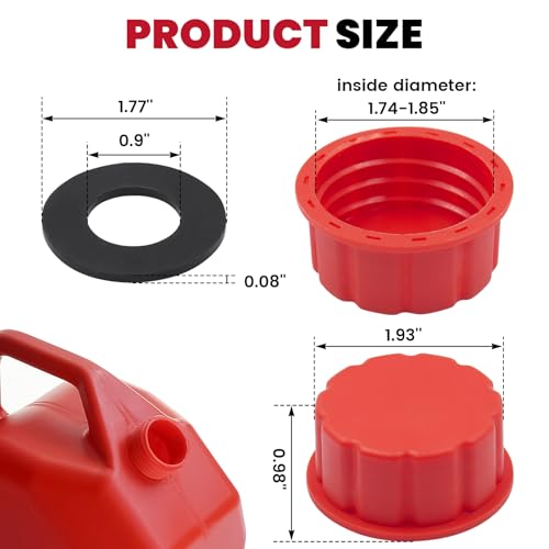 Niwicka Niwikca Gas Can Cap Replacement, Universal Fit Gas Can Spout Cover, 8 Pack with Gasket for 1 & 2，5 Gallon Gasoline Can, Small Gas Canister - Image 2