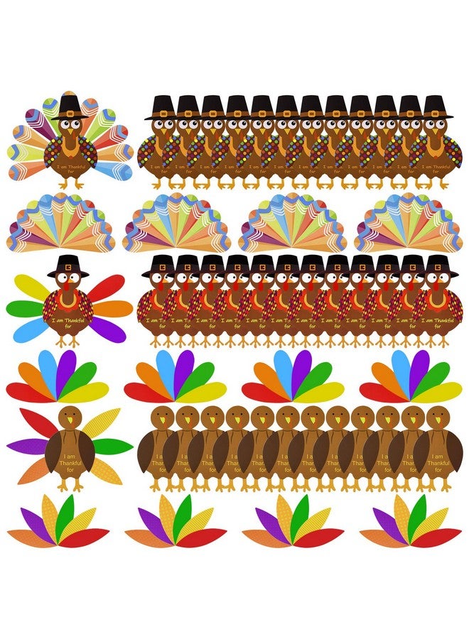 MIAHART 312 Pcs Thanksgiving Turkey Craft Kit Diy Turkey With Colorful Feathers And 320 Pcs Dot Glues Thanksgiving Stickers For Thanksgiving Party School Activities Decoration Supplies - Image 1