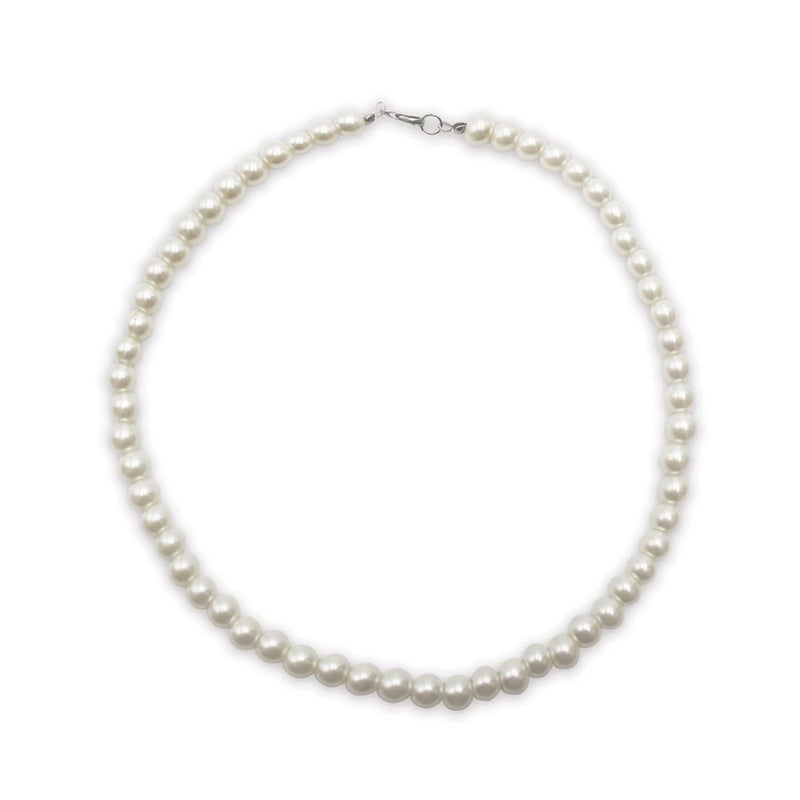 Cupohus طقم زي السيدة العجوز - باروكة الجدة - زي 100 يوم من المدرسة - نظارات ميديا - سلاسل نظارات - قلادة خرز لؤلؤ مزيف - طقم تمثيل السيدة العجوز 5 قطع (فضي أبيض أفرو) - Image 3
