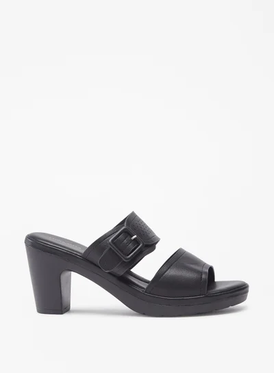 فلورا بيلا من شو إكسبرس Women Buckle Detail Slip-On Sandals with Block Heels