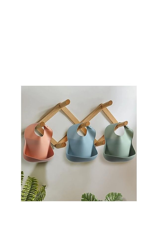 أوريتي سيليكون مريلة الأطفال للأطفال الصغار مجموعة من 3، bpa مجانية للجنسين ناعمة قابلة للتعديل مناسبة للماء مريلة تغذية - Image 2