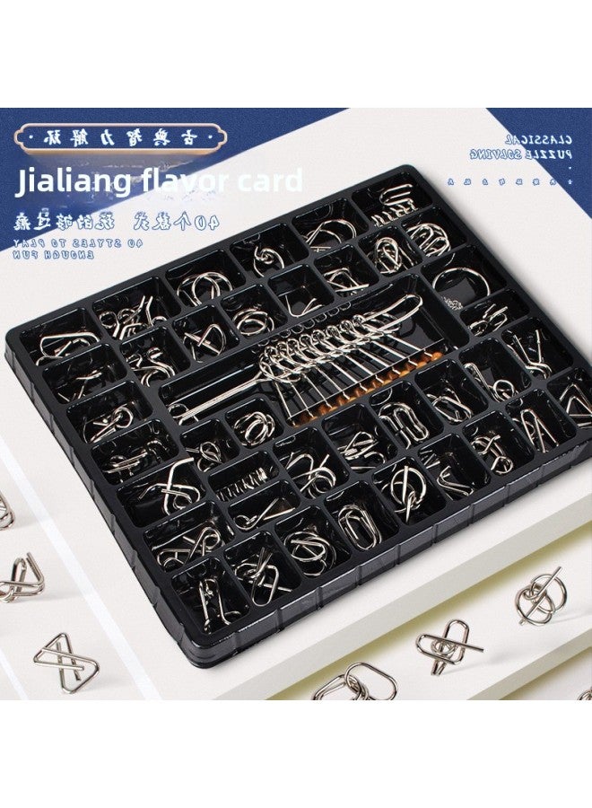 Children's Nine-chain Unlock Ring Unlock 40 Educational Toys 6-year-old Kongming Lock 10 Primary School Boys And Girls Gift Set-Color:Material Upgrade 【nine-link 25-piece Set】 Exquisite Gift Box  - Image 3