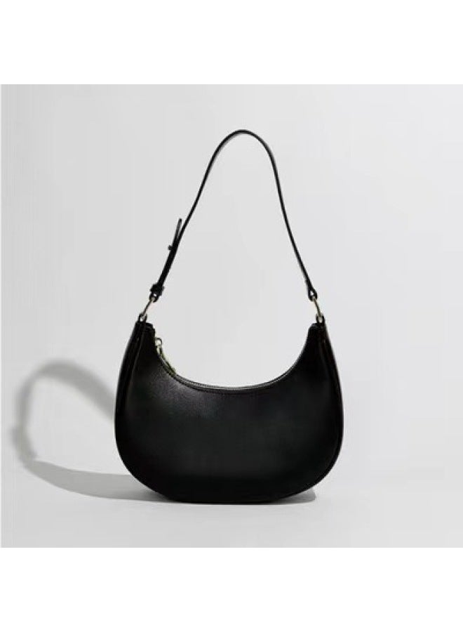 Bags Autumn And Winter Simple Underarm Bag Shoulder Niche Baguette Bag Female Messenger Bag 2024 Half Moon Bag-Color:Milky White  - Image 5