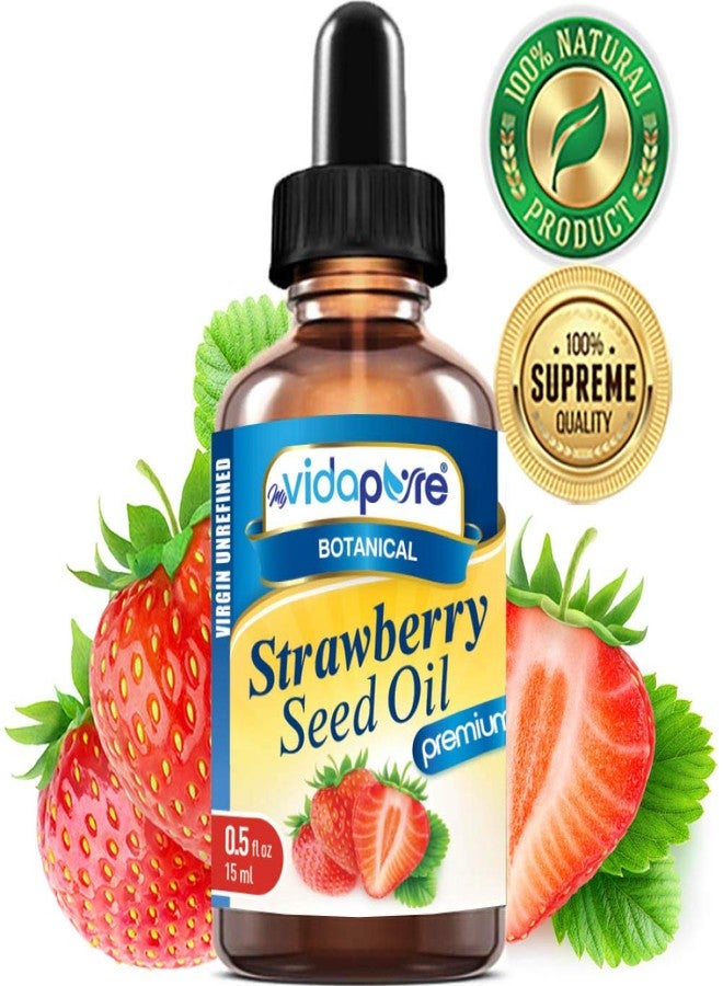 myVidaPure زيت بذور الفراولة MYVIDAPURE 100% نقي غير مكرر معصور على البارد. مرطب للوجه، البشرة، الشعر، الأظافر، الندوب، مضاد للشيخوخة أوميغا 6 فيتامين C 0.5 أونصة سائلة - 15 مل - Image 4